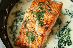Garlic Cream Sauce Salmon Recipe