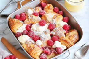 Raspberry Croissant French Toast Bake Recipe