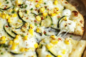 White Zucchini and Corn Pizza Recipe