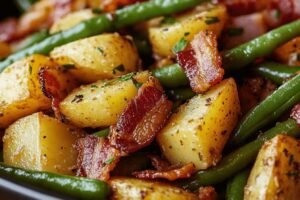 Country Ranch Green Beans Potatoes and Bacon Recipe