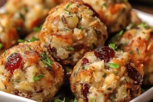 Cranberry Turkey Stuffing Balls Recipe