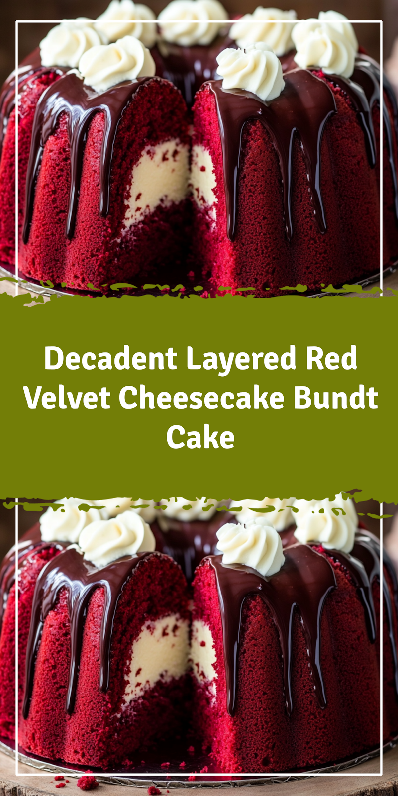 Layered Red Velvet Cheesecake Bundt Cake