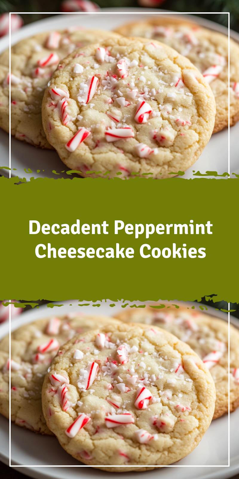 Peppermint Cheesecake Cookies