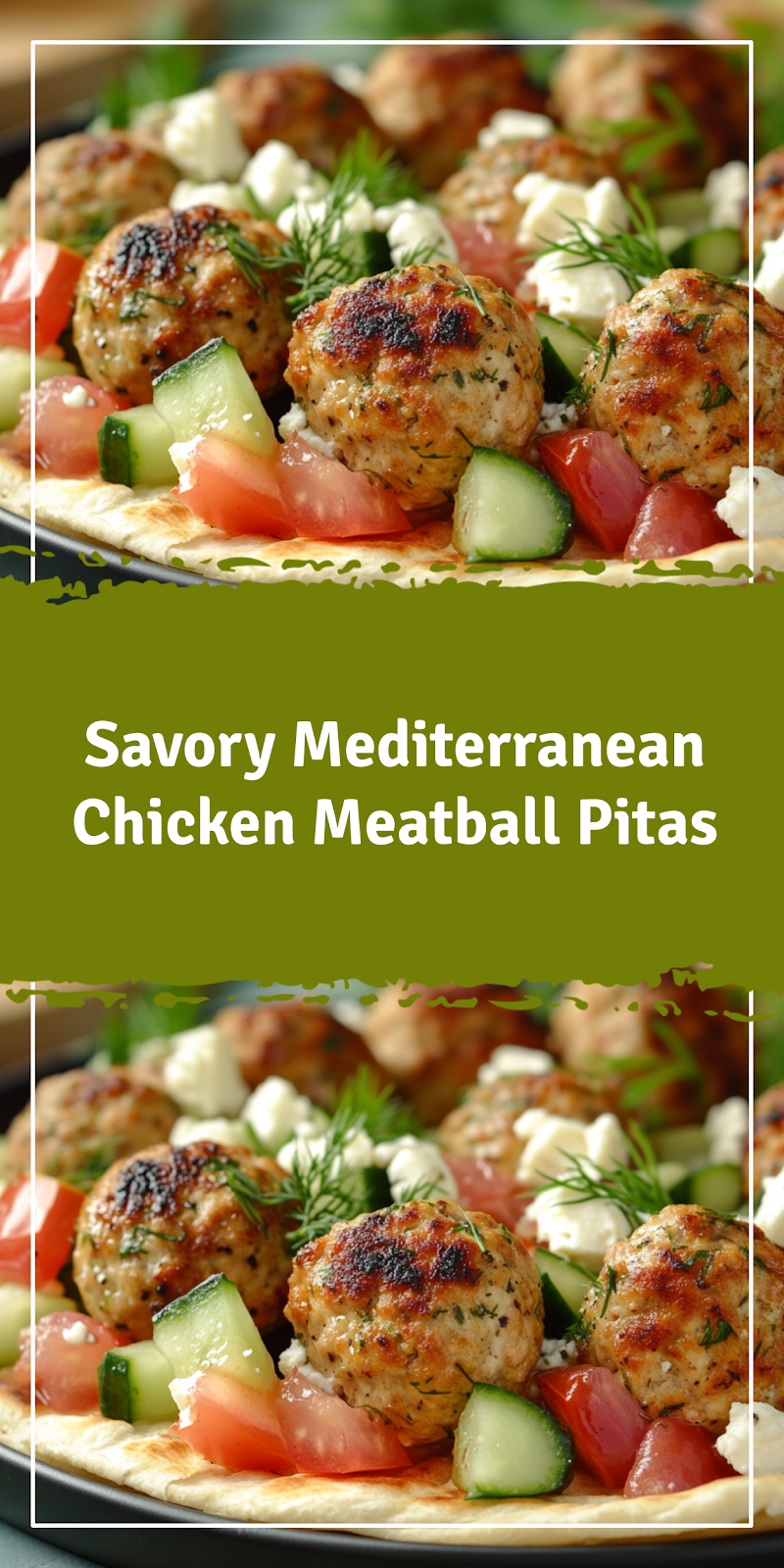 Mediterranean Chicken Meatball Pitas