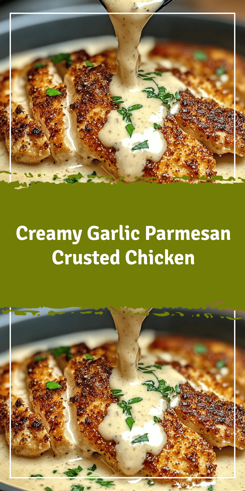 Parmesan Crusted Chicken with Creamy Garlic Sauce