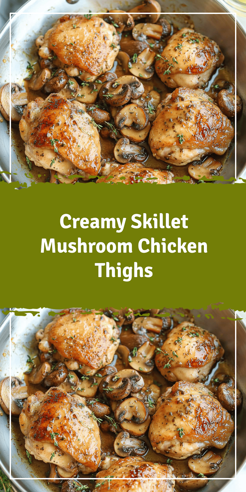 Skillet Mushroom Chicken Thighs Recipe