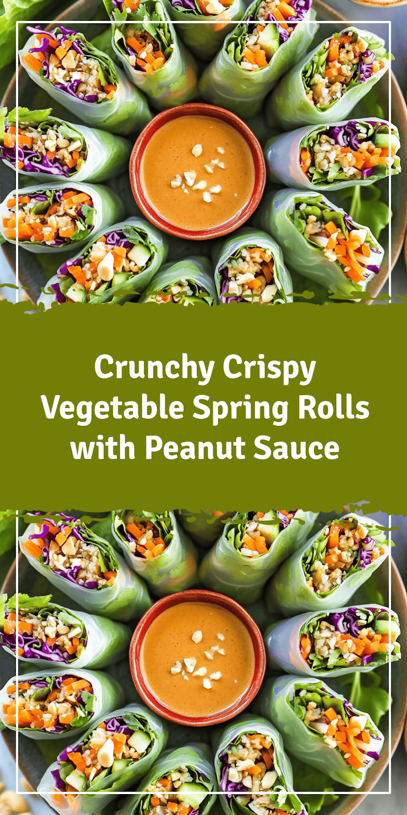 Crispy Vegetable Spring Rolls with Peanut Sauce