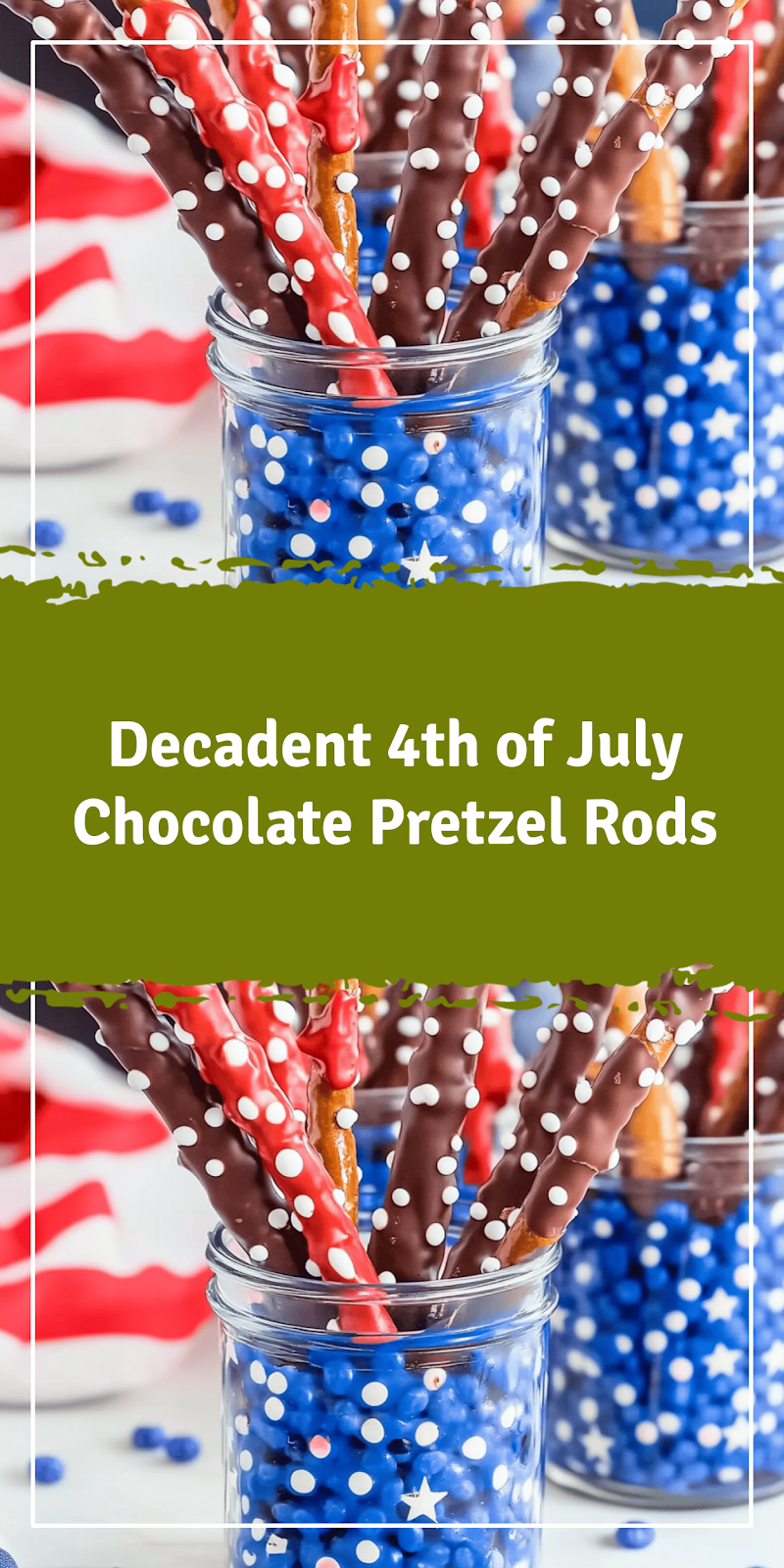 4th of July Chocolate Covered Pretzel Rods