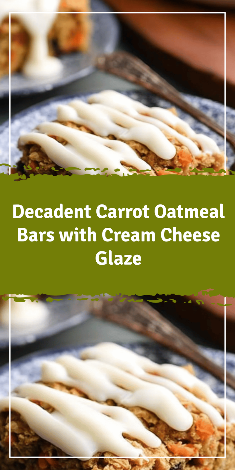 Carrot Oatmeal Bars with Cream Cheese Glaze