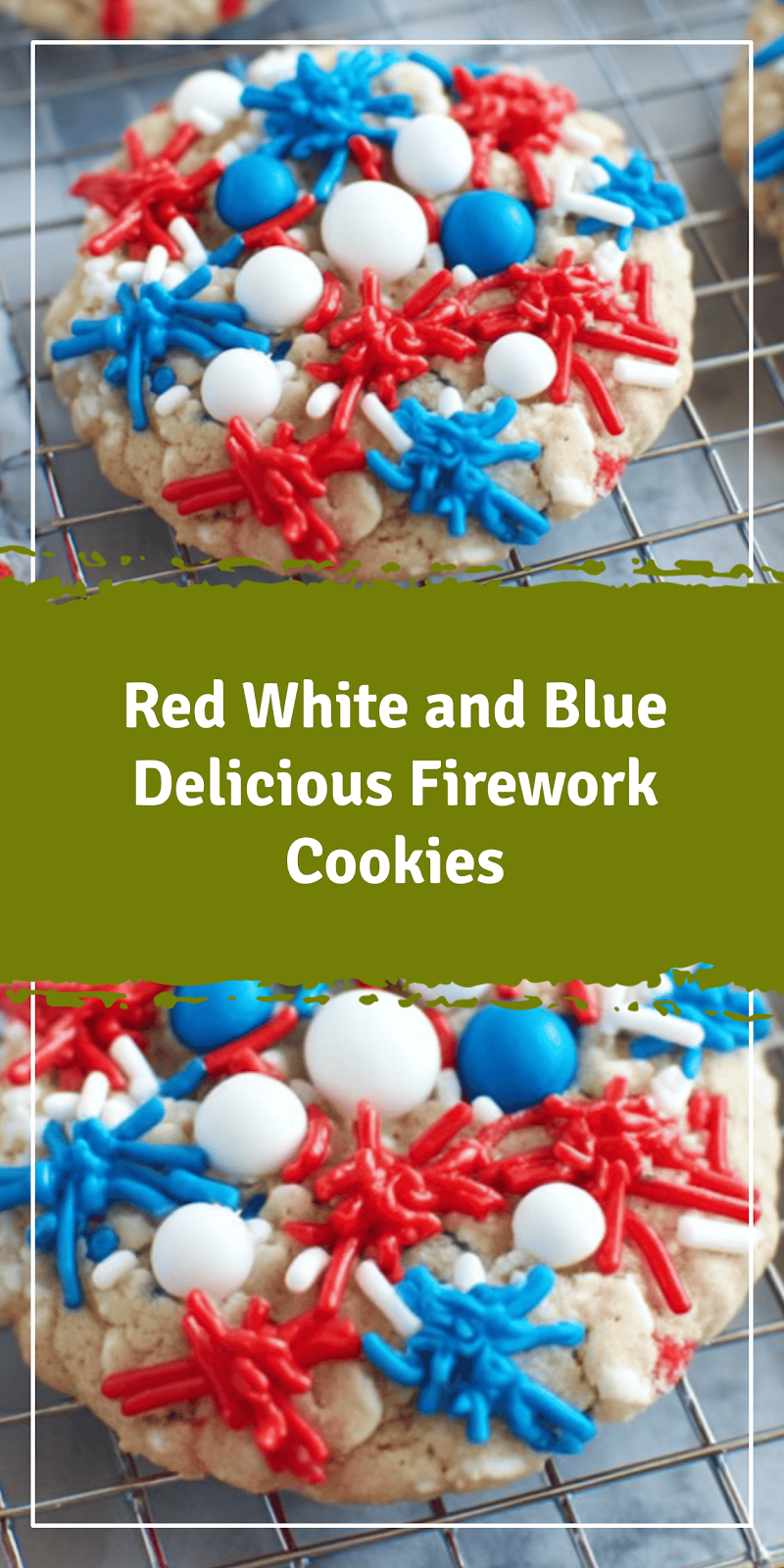 Red White and Blue Firework Cookies